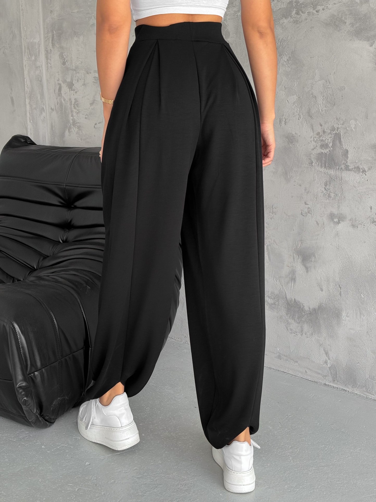 Kadın Modal Kumaş Şalvar Trend Model Şalvar Pantolon Siyah